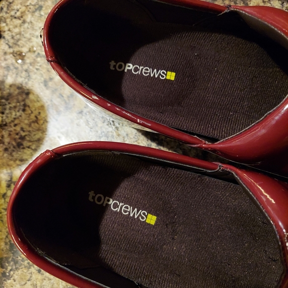 Ruby Red Patent Leather Clogs - Picture 2 of 7